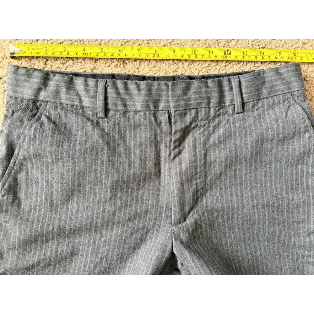 Banana Republic Chino Pants Trousers Modern Fit Gray Pinstripe Wool 33x32 JBHS